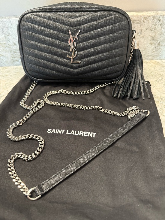 Saint Laurent Handbags - Saint Laurent YSL Monogram Mini Lou Camera Bag ~ Black with Silver Hardware
